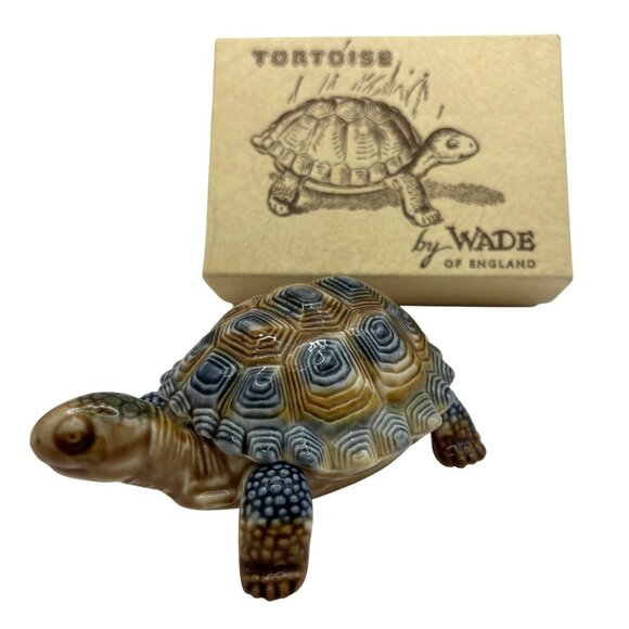 VTG Wade England Porcelain Father Tortoise Trinket Box Removable Shell Lid Box - Picture 2 of 13
